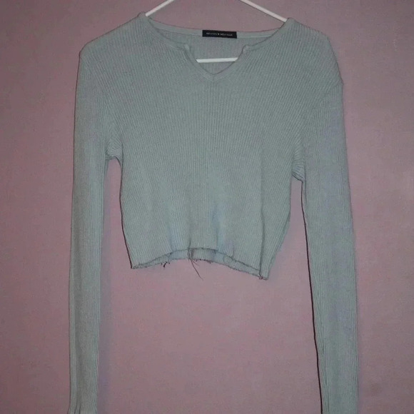 Brandy Melville Tops - Brandy Melville Long Sleeve Ribbed V-Neck Shirt